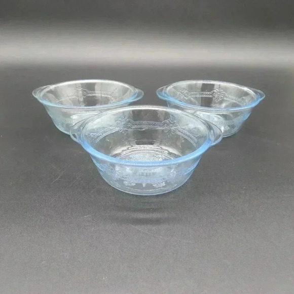 Vintage Fire King Sapphire Blue Philibe Dishware Set of 3 - Picture 4 of 7